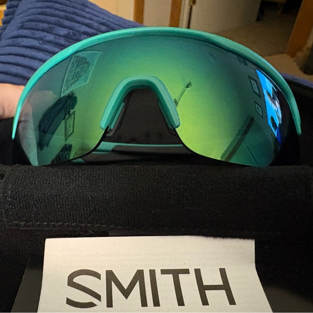 Smith Teal Trackstand Sunglasses, great for biking and come with clearer lenses